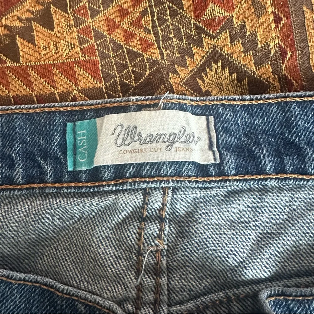 Wrangler Cash Waist Bootcut Blue Riding Jeans Womens Sz 15/16 × 34 Cowgirl Cut - Picture 2 of 10